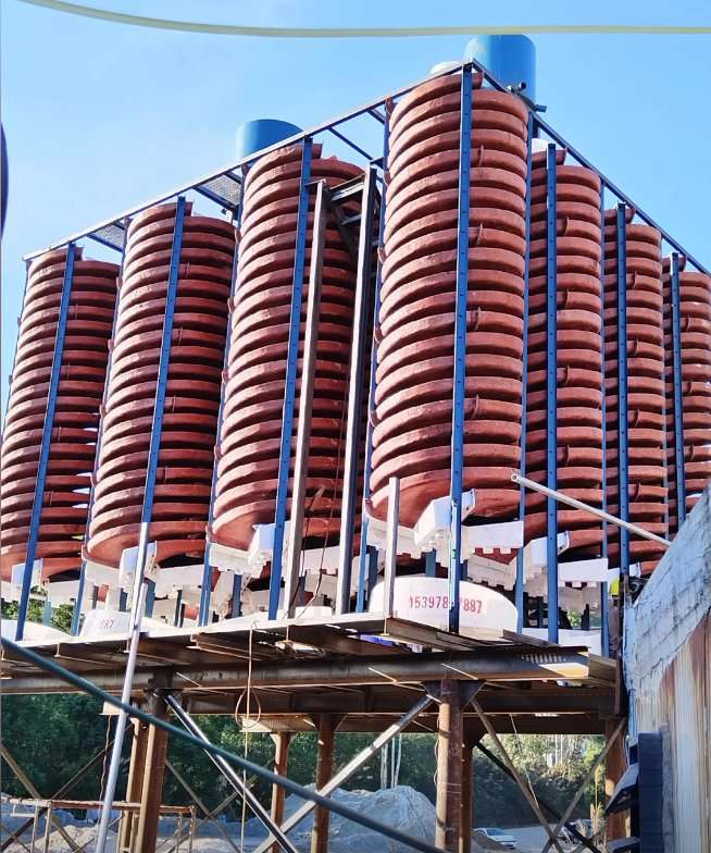 Cinta espiral de gran capacidad con múltiples surcos, separador gravitacional de minerales de gran volumen, para plantas de procesamiento a gran escala de oro, hierro, manganeso