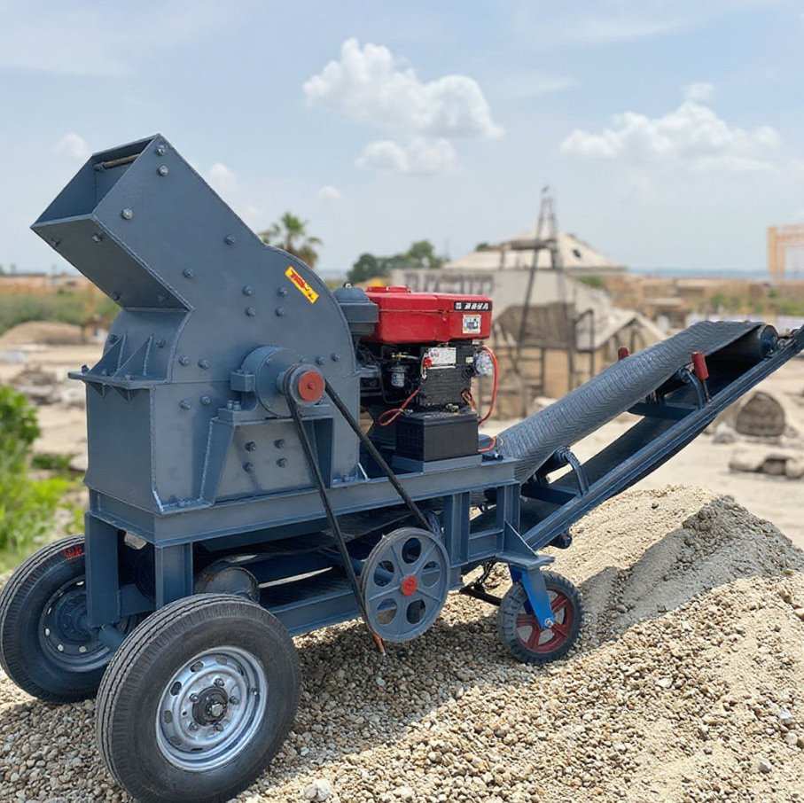 WSHT Trituradora de Martillos Diesel Máquina de Trituración de Piedra Portátil Sin Poder