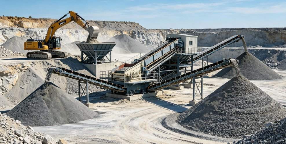 Flujo del proceso de trituración y cribado en minería – Solución completa de procesamiento de agregados y minerales