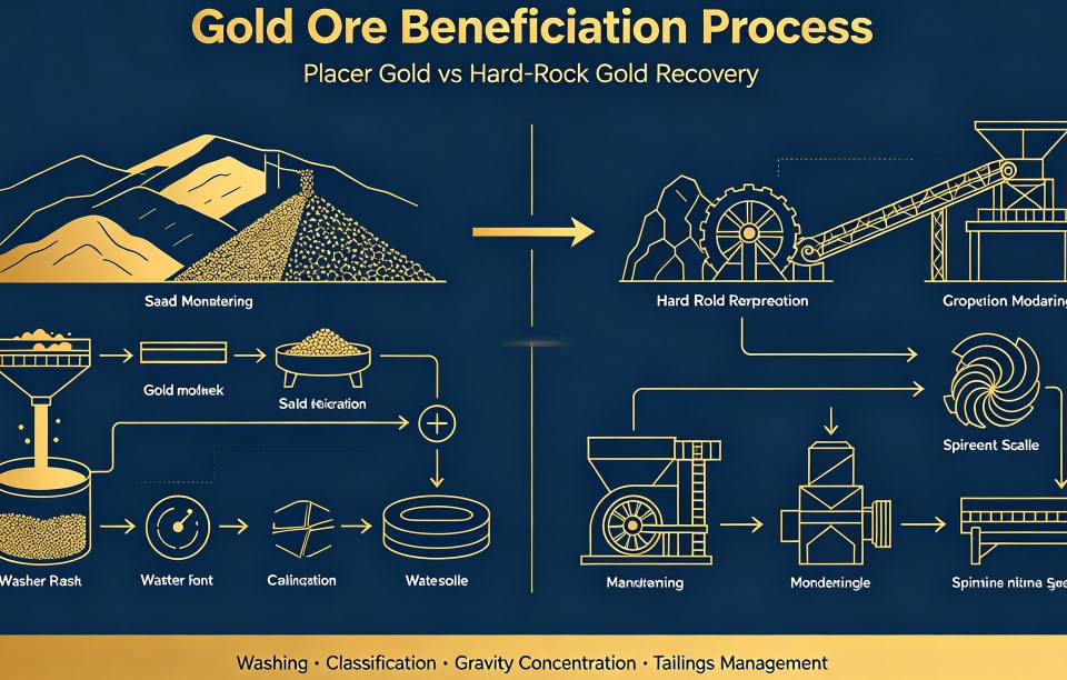 Proceso de Beneficio de Ores de Oro｜Fundamentos Básicos de la Recuperación de Oro en Depósitos de Río y Rocas Duras